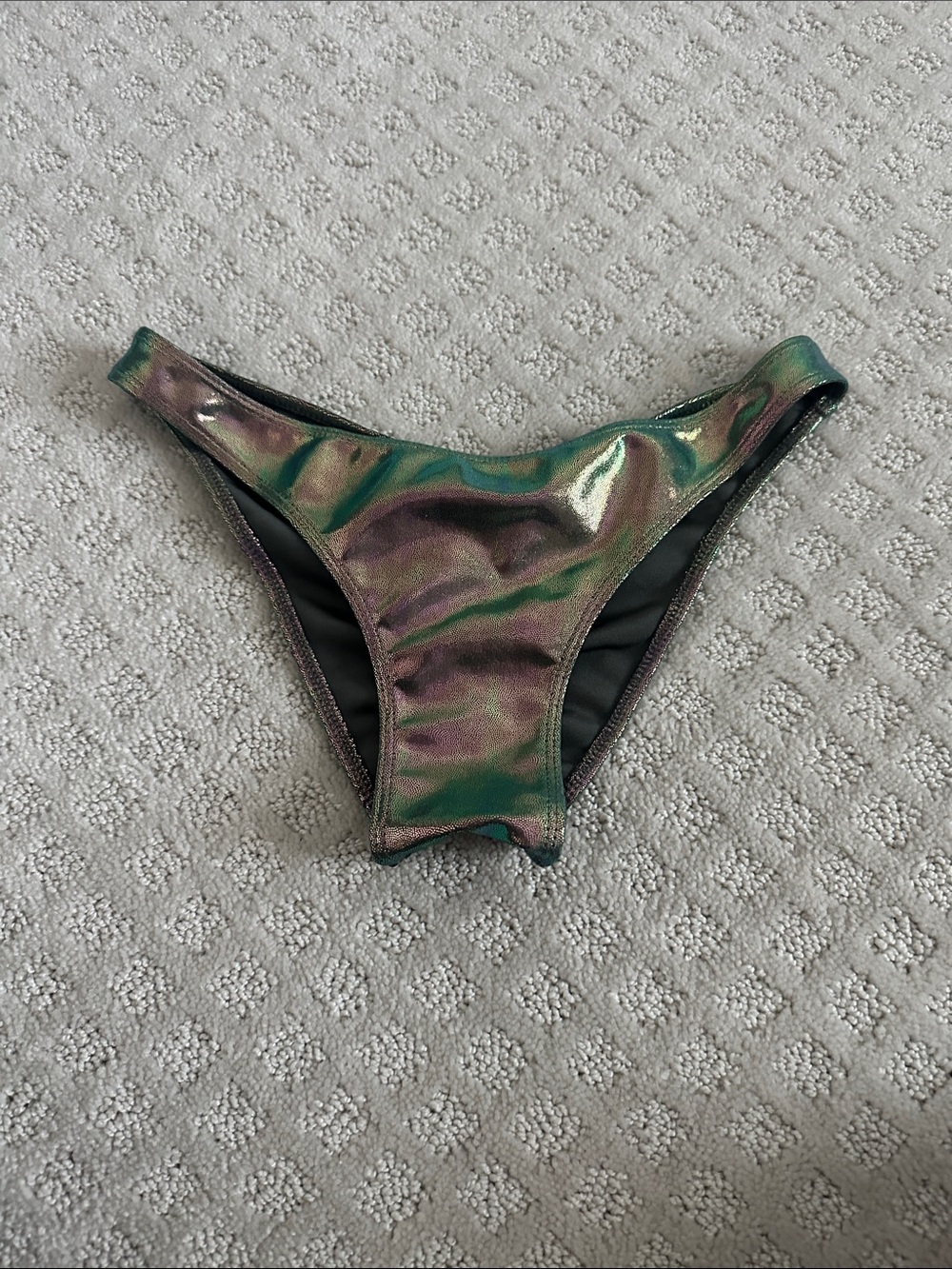 Iridescent Gold-Purple-green Bikini Bottom/pole shorts
